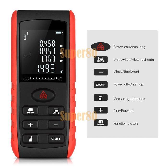 NEW Meteran Laser Digital Distance Meter 100m Meteran Digital Rangefinder 100 m