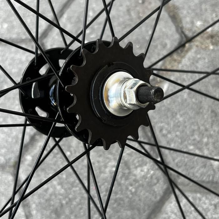 Wheelset Fixie Doltrap Vuelta Hitam 3Cm Original Fixed Gear Roda 700C Alloy Double Wall Include Cog
