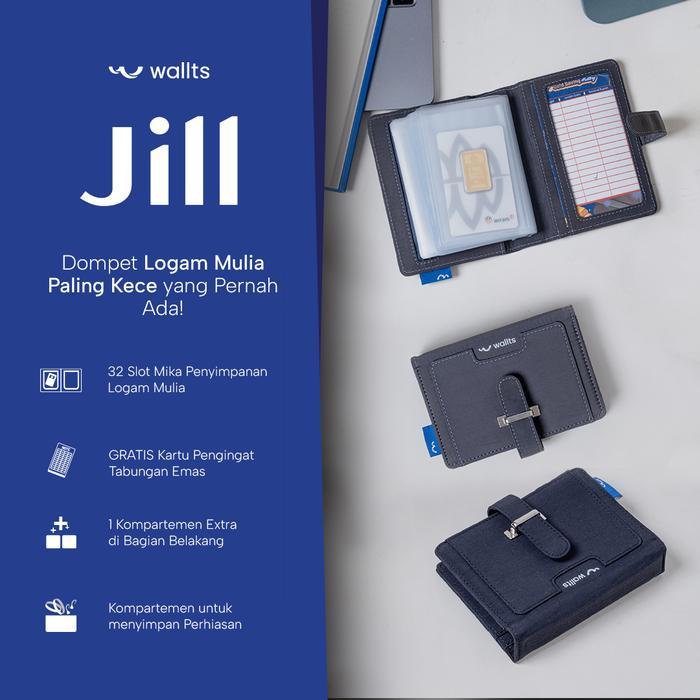 Ready Stok Wallts Jill Dompet Album Emas Logam Mulia Antam UBS 32 Slot Pria Kartu Hitam