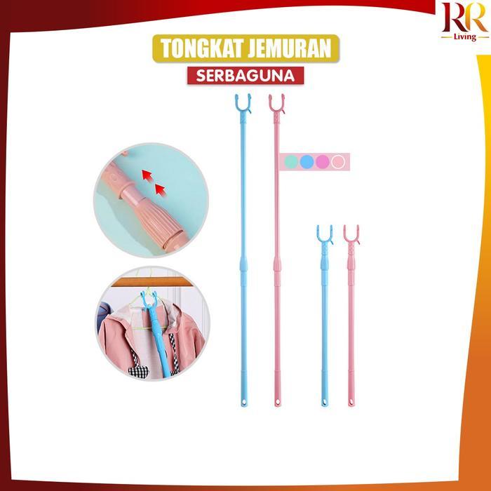 NEW! [COD] RR C1116 Tongkat Jemuran Pengait Pakaian Bisa Setel Panjang Pendek / Galah Hanger