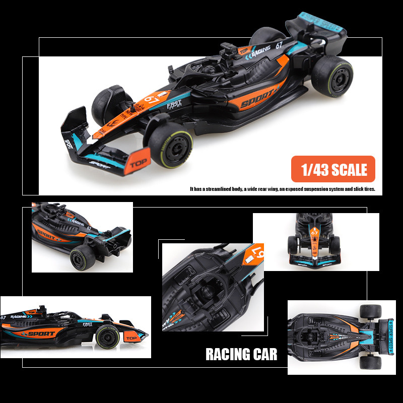 (Bagged) 1.43 Alloy Model Racing Car Toy, Exquisite Formula Alloy Pullback Racing Car, Children's