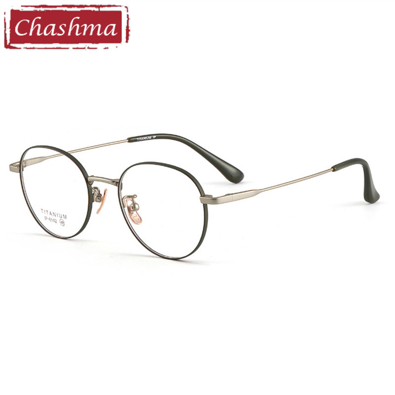 Chashma Prescription Glasses Women Round Optical Eyeglasses Man Frame Rose Gold Pure Titanium