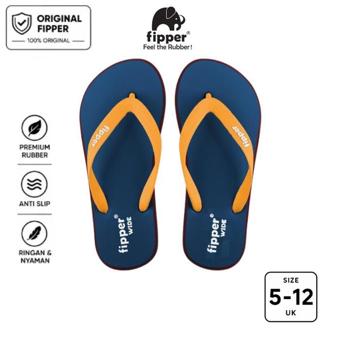 Fipper Wide Sandal Jepit Anti Slip Pria Wanita Original Ringan Nyaman Biru Blue Sherpa / Maroon /