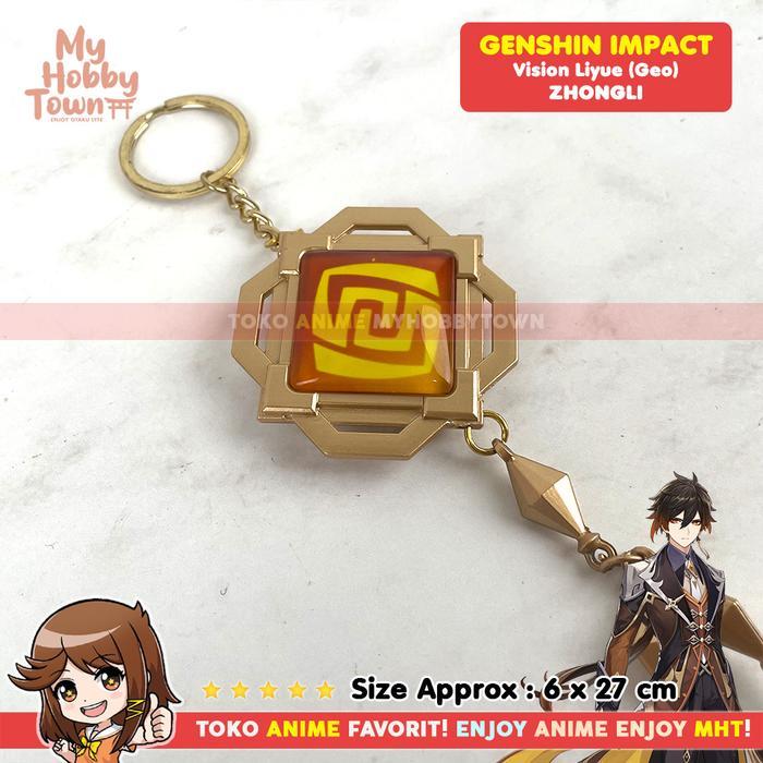 Gantungan Kunci Vision Genshin Impact Zhongli Liyue Geo Keychain