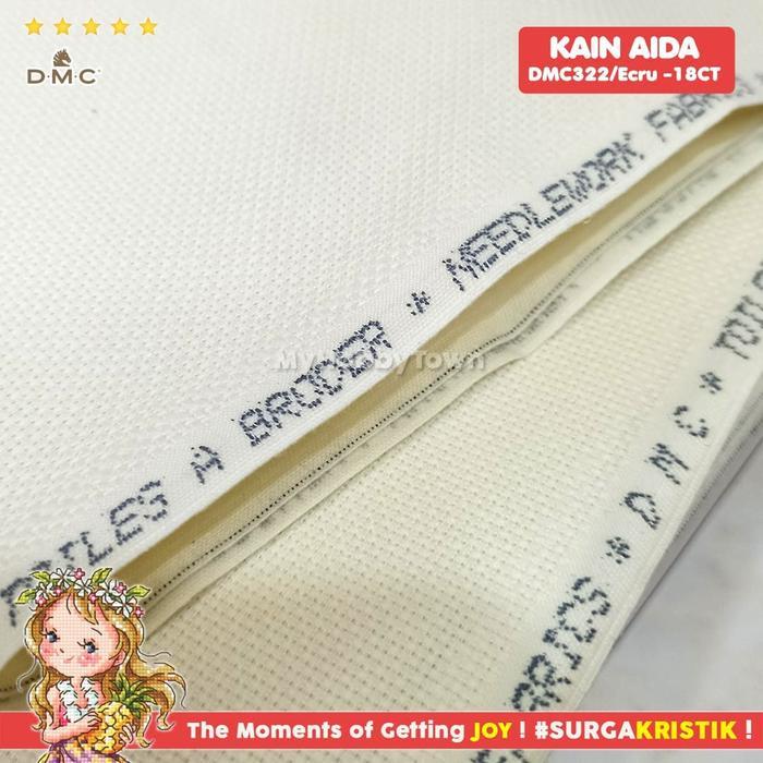 Kain Sulam Kristik Strimin Aida C 18ct ECRU 322
