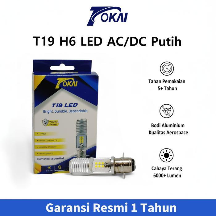 Lampu LED Depan T19 H6 H6 Motor Tokai Cahaya Putih 12V 6500K Terang