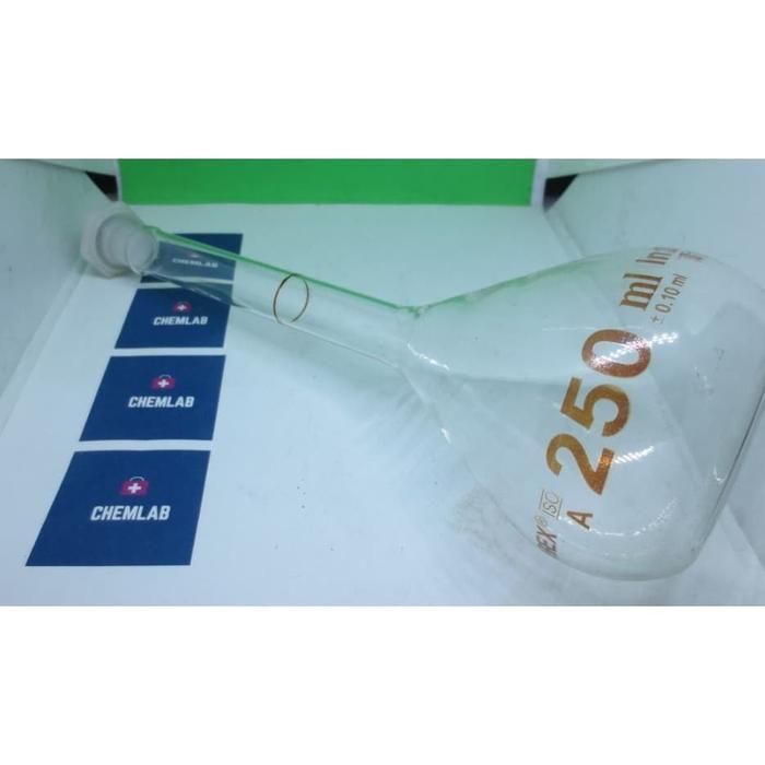 Labu Ukur Clear 250 ml PP Stopper - Volumetric Flask
