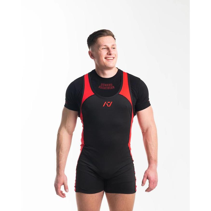 A7 Luno Men s Singlet Red Dawn IPF Approved Powerlifting Raw Suit Mens