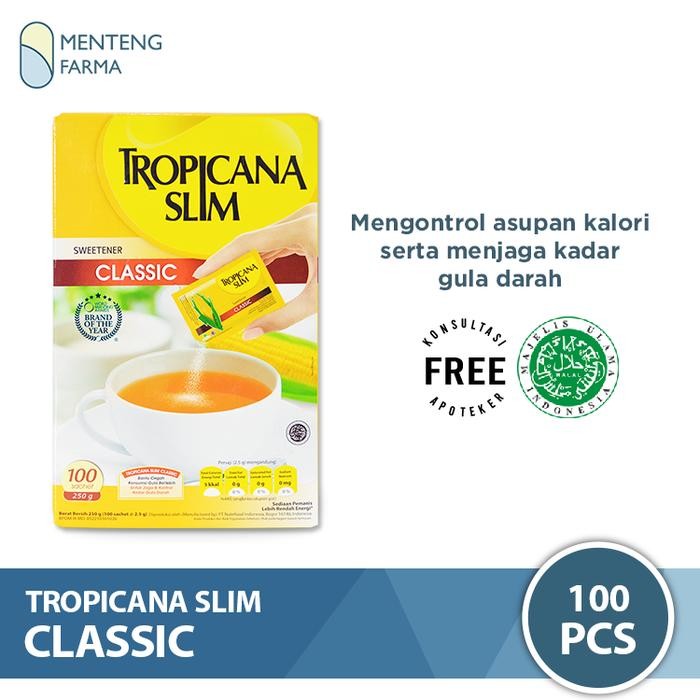 

Stok Baru Tropicana Slim Classic 100 Sachet - Pemanis Alami Rendah Kalori