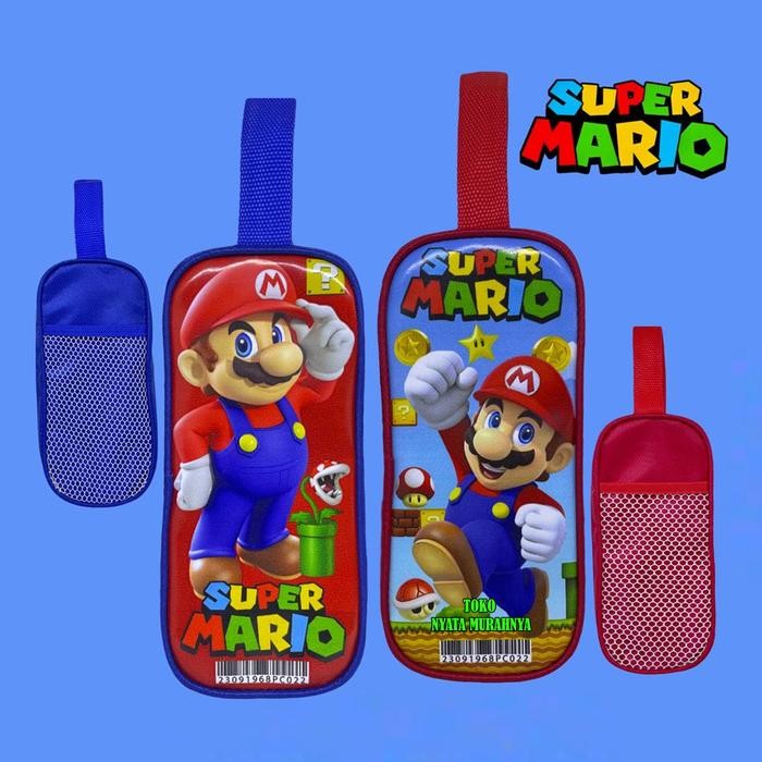 

Tempat Pensil Anak Karakter Bahan Tebal ekstra Kantong Jaring MARIO