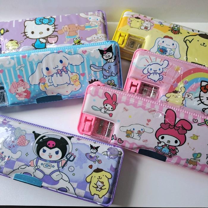 

TEMPAT PENSIL KOTAK HELLO KITY,CHINAMORROL,KUROMI,MELODY,DAN SANRIO