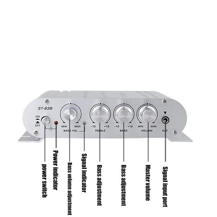 Stereo Amplifier Treble Bass Booster St-838