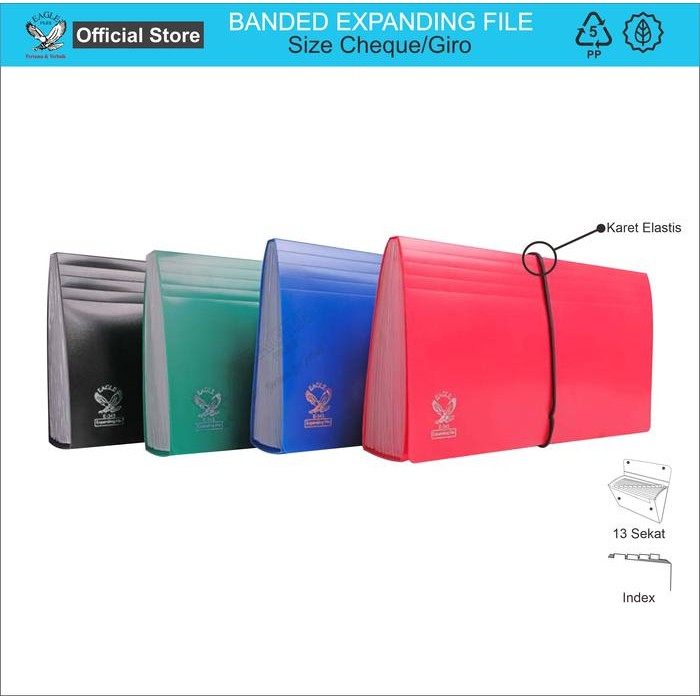 

Map Expanding File EAGLE Giro Size B6 Karet Elastis 13 Pocket E 343