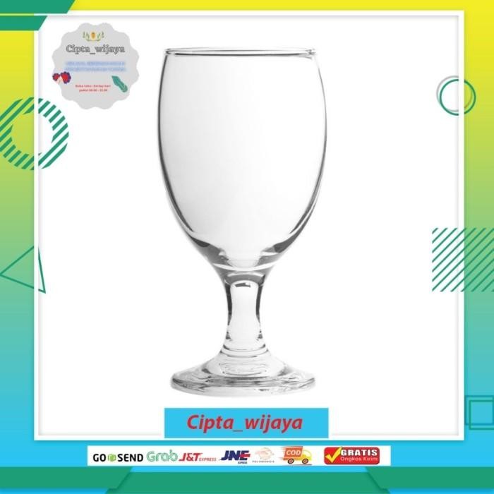 Gelas Wine Kaca Beling Bening / Gelas Kaki / Gelas Jus Isi 6 Pcs