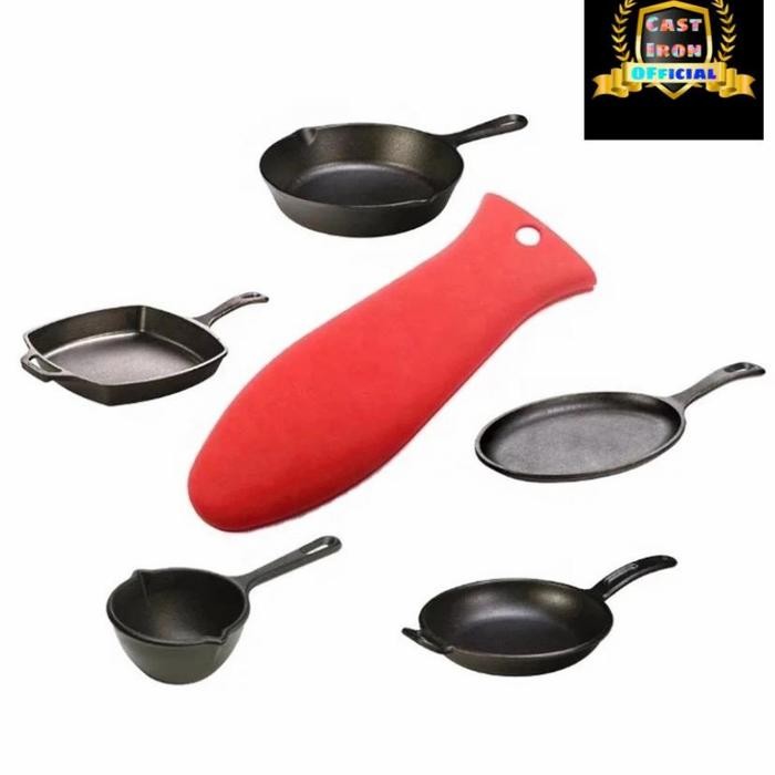 Pilihan- Silicone Hot Handle Panci Wajan Cast Iron Grill Skillet Dutch Oven Pro