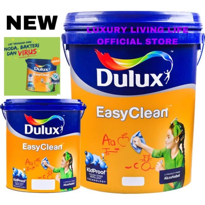 Dulux Easy Clean putih 1501 2,5L gallon cat tembok interior