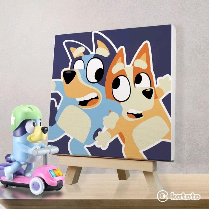 

NEW PRODUK BLUEY BINGO PAINT BY NUMBER PAINTING BY NUMBERS KIT CANVAS 20X20 CM MAWAR-89