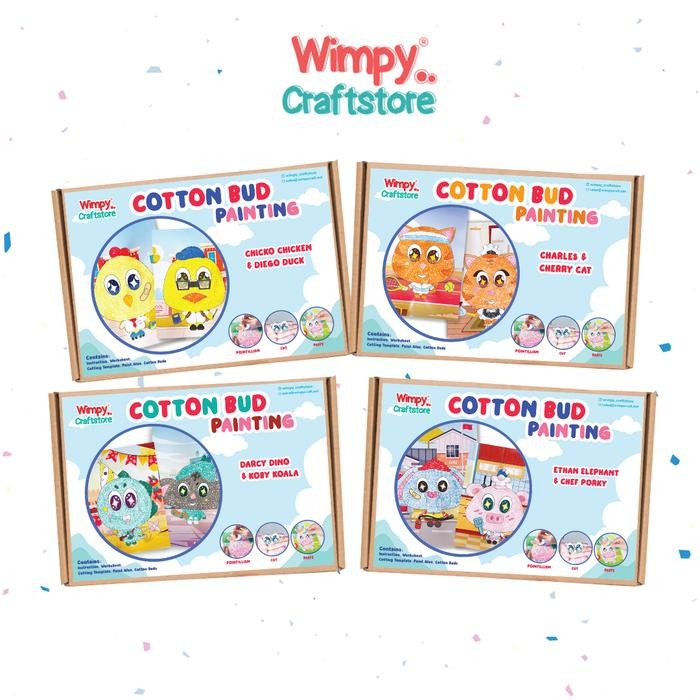 

NEW PRODUK WIMPY PAKET KERAJINAN COTTON BUD PAINTING DIY CRAFT KIT MAINAN EDUKASI MAWAR-89