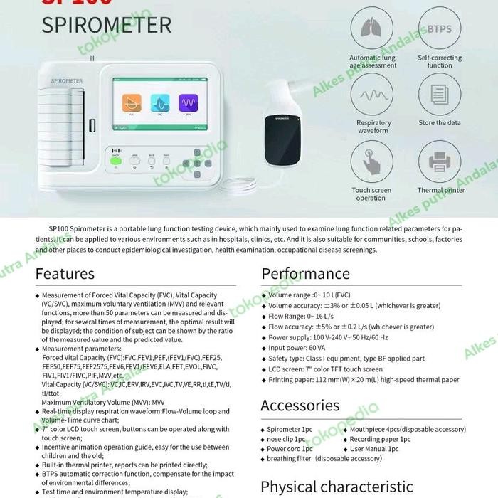 Spirometri contec sp100/ spirometri contec Kode 384