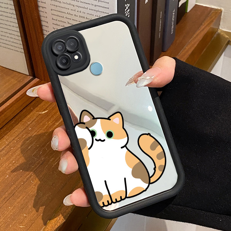 Casing Hp OPPO A15 A15s A35 Case Softcase Casing HP kucing Silikon Mirror Kesing Ponsel Cantik Kasin