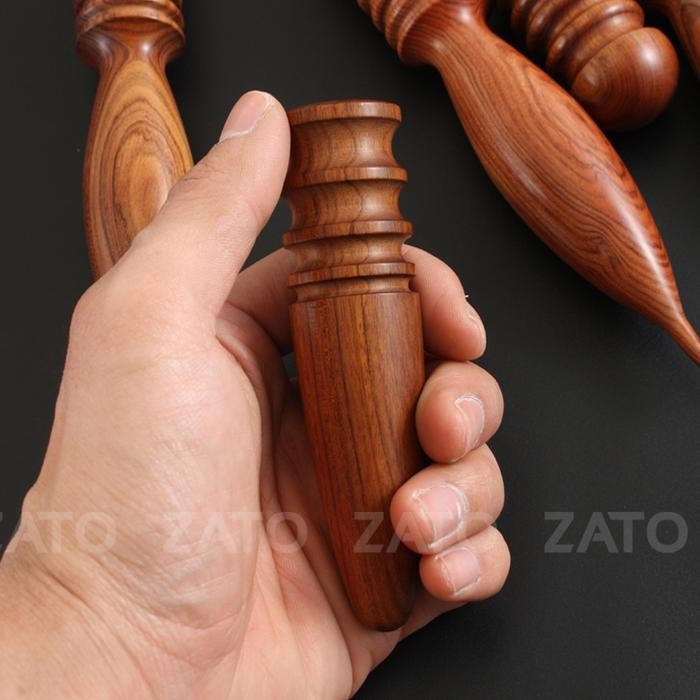 

African polished wood Slicker - leather tools