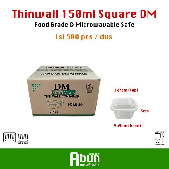 

Grosir - Thinwall DM Square 150 ML Isi 500pcs