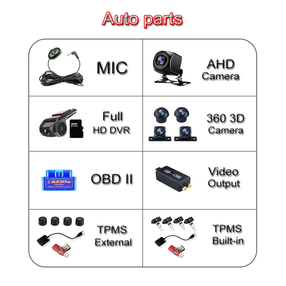 Car Navigation Multimedia OBD DVR TPMS Accessories