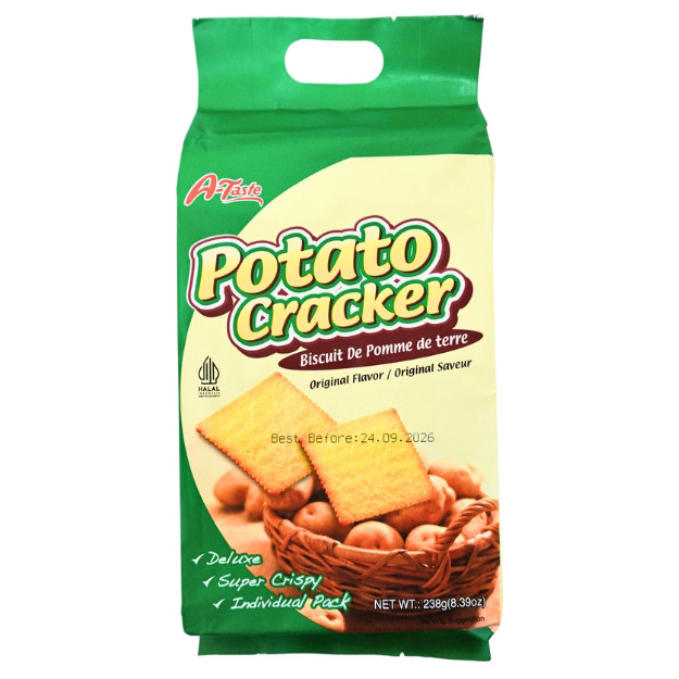 

S03496 A-TASTE POTATO CRACKER ORIGINAL FLAVOR BISCUIT 238GR MAJU BERSAMA (20250915)