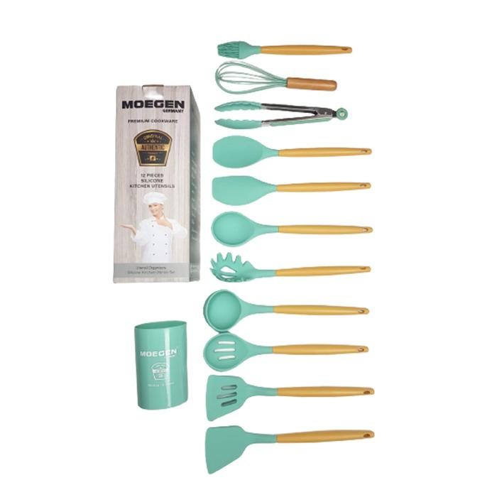 12 Pcs Moegen Silicone Kitchen Utensils Set / Spatula Silicone / Sodet Silicone / Utensils Turner