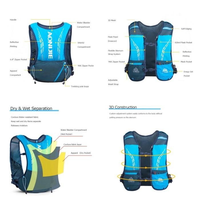 Pilihan- Aonijie C9102S Vest Backpack Water Bladder Trail Run Vest