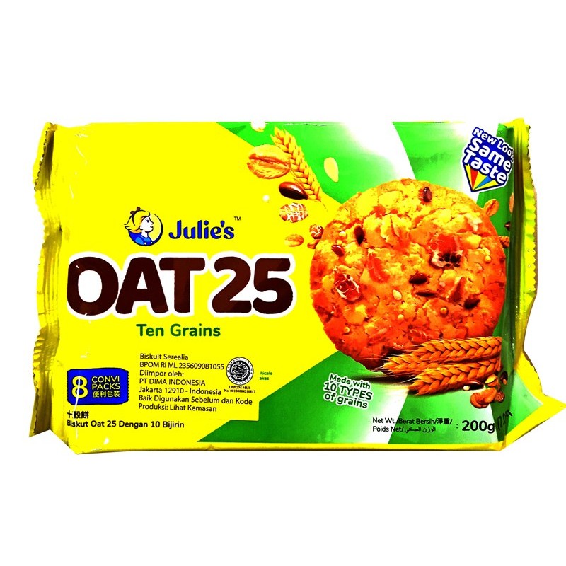 

S74087 JULIES OAT 25 TEN GRAINS BISKUIT 200GR PACK MAJU BERSAMA (20250910)