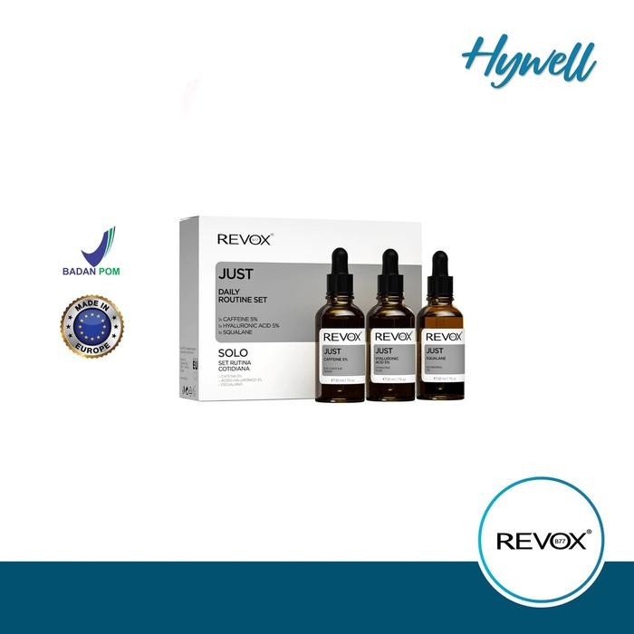 Pilihan- Revox B77 Just Daily Routine Set 3X30Ml Hyaluronic Acid + Caffeine 5% + Squalane Serum