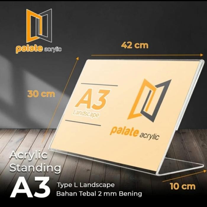 

OJ AKRILIK TENT HOLDER A3 L LANDSCAPE / AKRILIK A3 T / AKRILIK 2MM