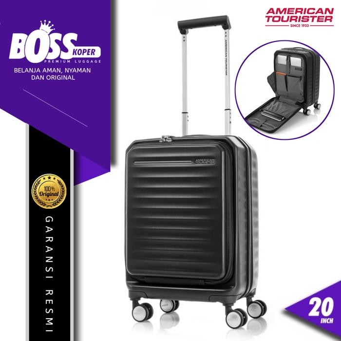 Koper 20 Inch American Tourister Frontec Kabin Tempat Laptop Usb Port