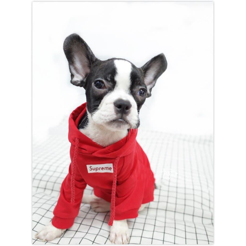 Baju Anjing Supreme / Hoodie Anjing / Baju Kucing / Hoodie Supreme