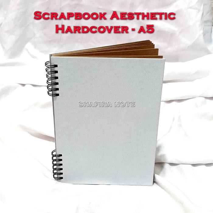 

A5 Scrapbook Hardcover Coklat Aesthetic Album Foto Vintage Buku Gambar Notebook Kado Hadiah