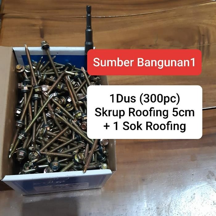 Sekrup Roofing 5cm 1 kotak roofing 12 x 50 1 dus skrup spandek
