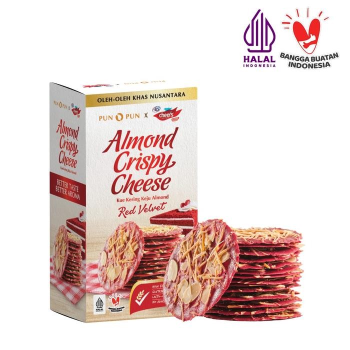 

Almond Crispy Cheese Redvelvet Oleh Oleh Khas Surabaya Cemilan PUNPUN Snack Gluten Free