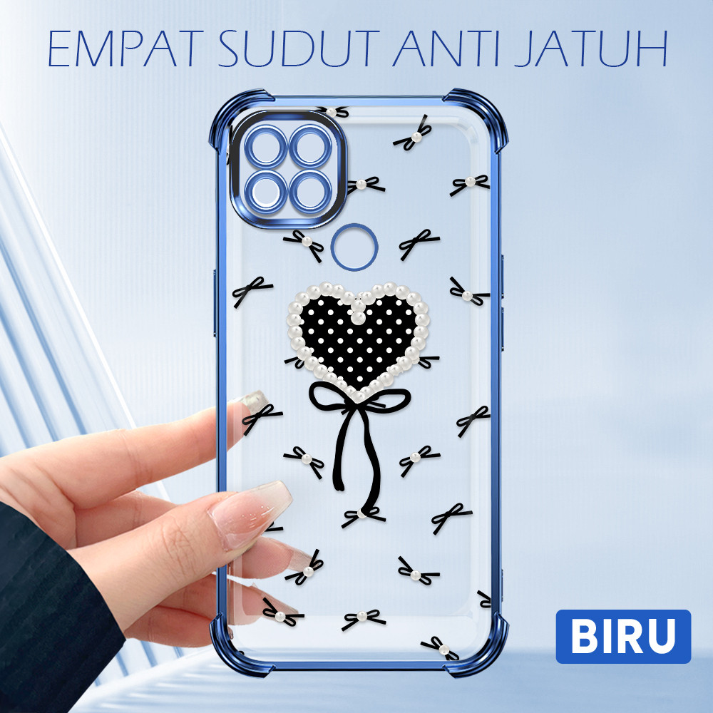Fashion Softcase Phone Case For OPPO A15 A15S Casing Soft Busur Berbentuk Hati Motif Ponsel Untuk Ke