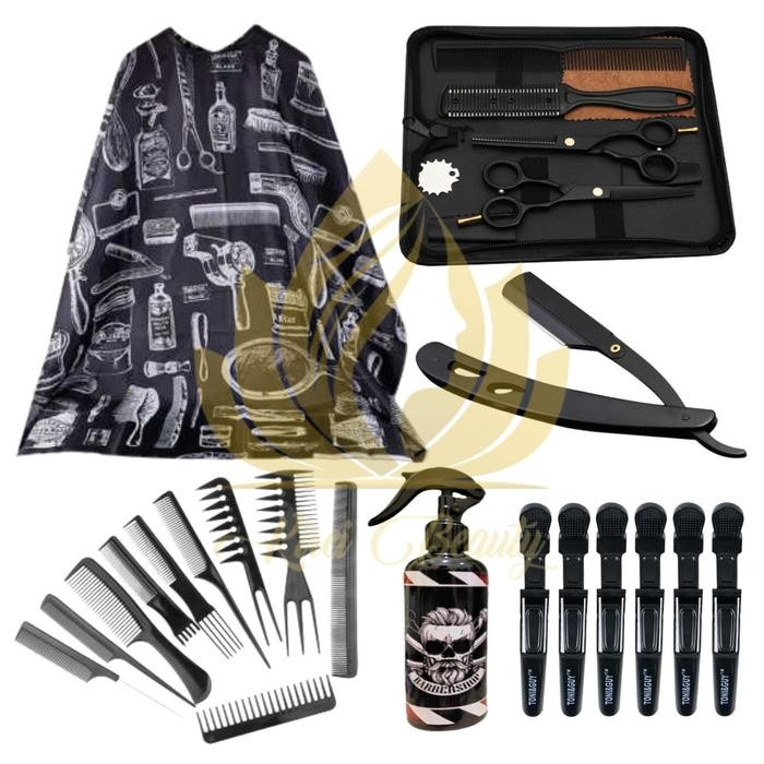 Paketan Barbershop Lengkap Color Black KIREI BEAUTY.ID Jepit Sisir