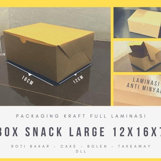 Dus SnackBox Large 12x16x7 Box Makanan Kotak Kue Dus Snack