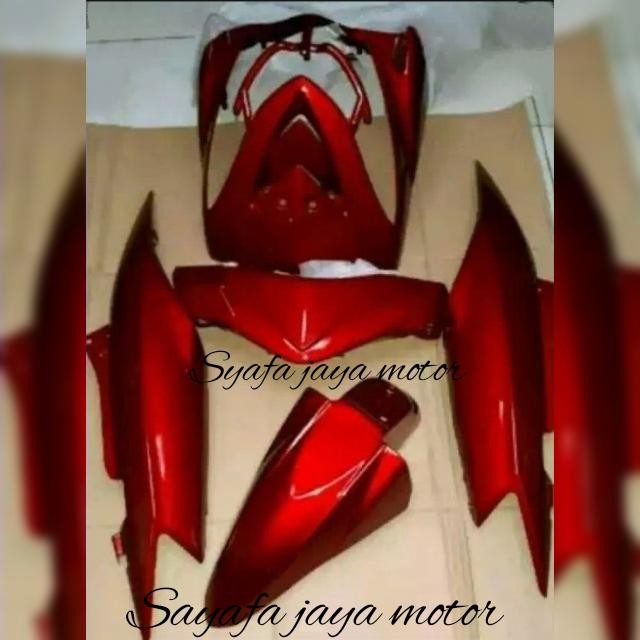 Cover Bodi Motor Mio Soul Lama Warna Merah Halus Mengkilap