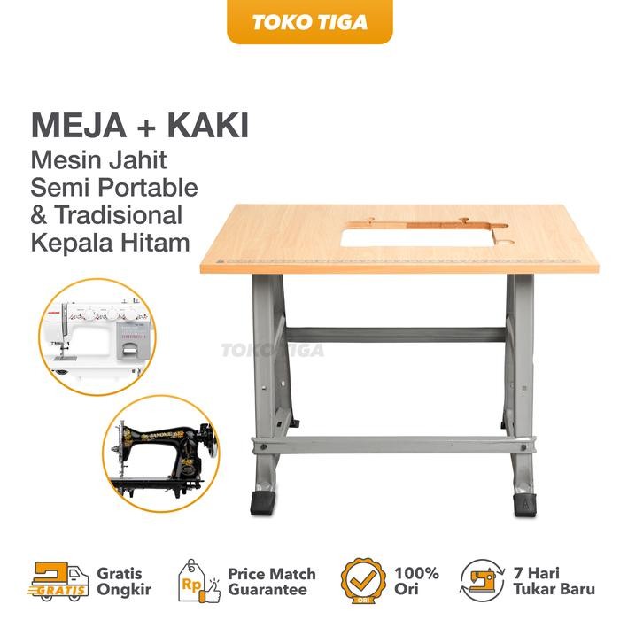 Meja & Kaki Mesin Jahit Semi Portable & Tradisional Kepala Hitam