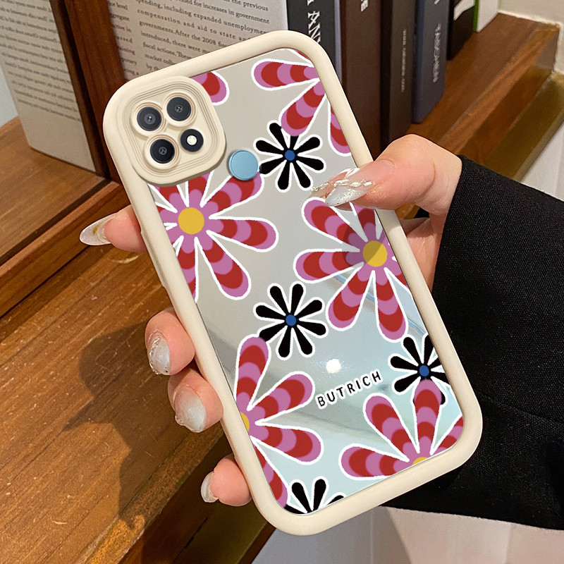 Casing Hp OPPO A15 A15s A35 Case Casing Bunga HP pola Kesing Kasing cermin Cesing Silikon Softcase