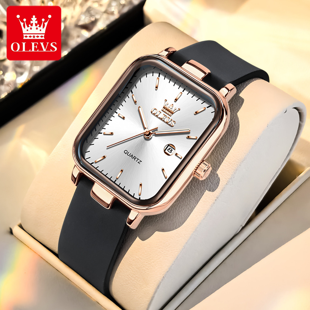 IMPORT OLEVS 7089 New Women Watch Fashion Simple Square Quartz Watch Classic Automatic Date Women's
