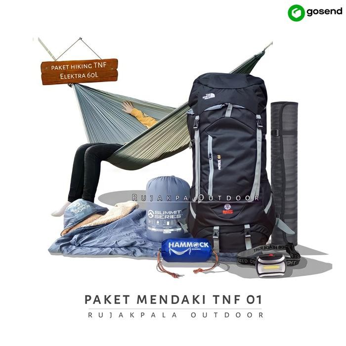 PROMO paket camping termurah tas gunung tnf elektra 60L lokal paket komplit