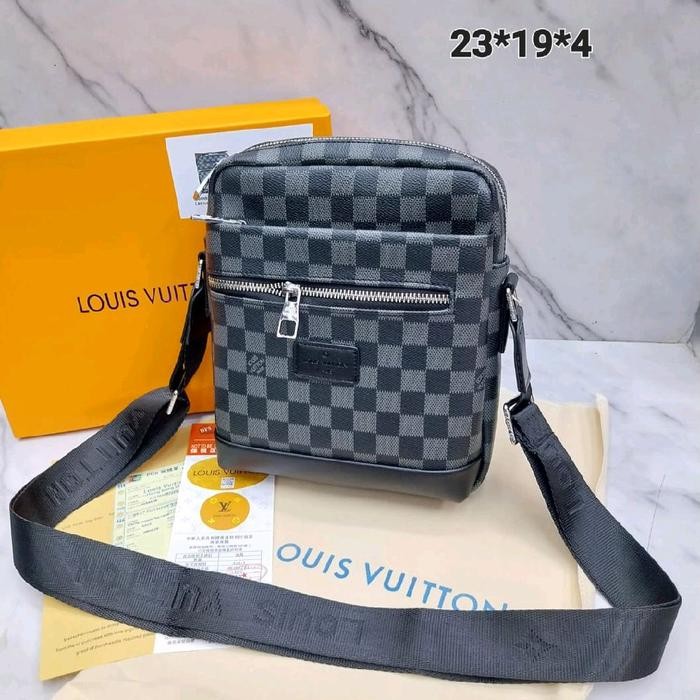 Unik Tas Selempang Messenger Bag Pria Lv00918 Graphite Miror Terlariss 