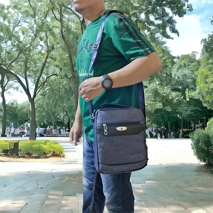 Terpopuler Tas Selempang Polo Campro Tebal Import Slingbag Pria Port Usb #1001 Terlariss 