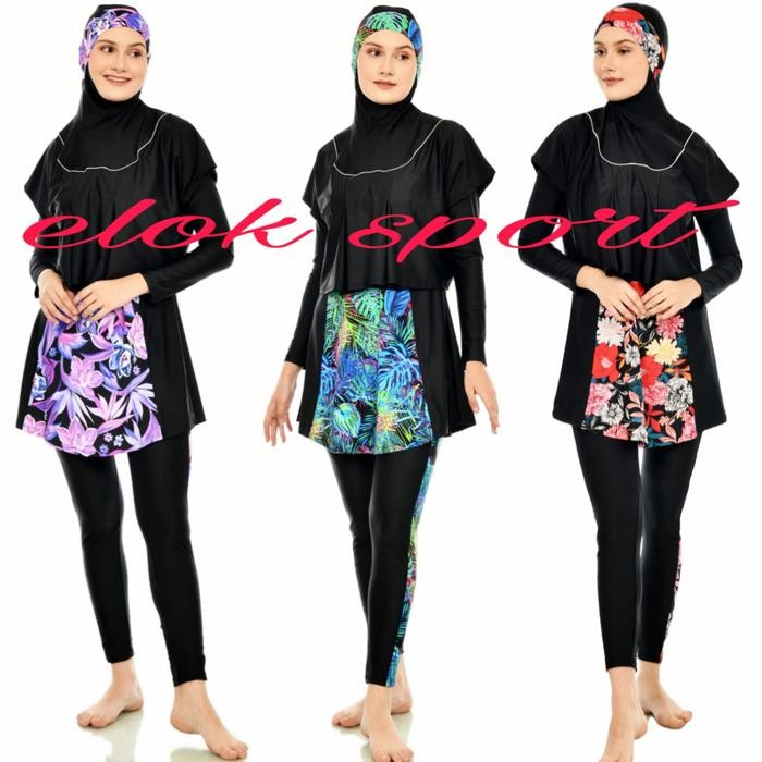 BERKUALITAS baju renang hijab muslimah baju renang muslimah Syari Wanita Panjang Dewasa