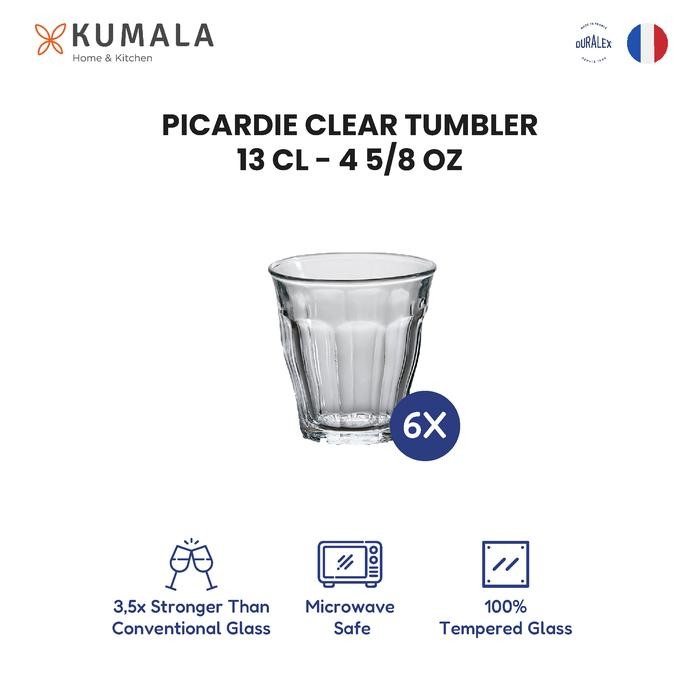 ASLI DURALEX Picardie Tumbler Clear 130ml 6pcs - Gelas Kopi Kaca READY STOCK